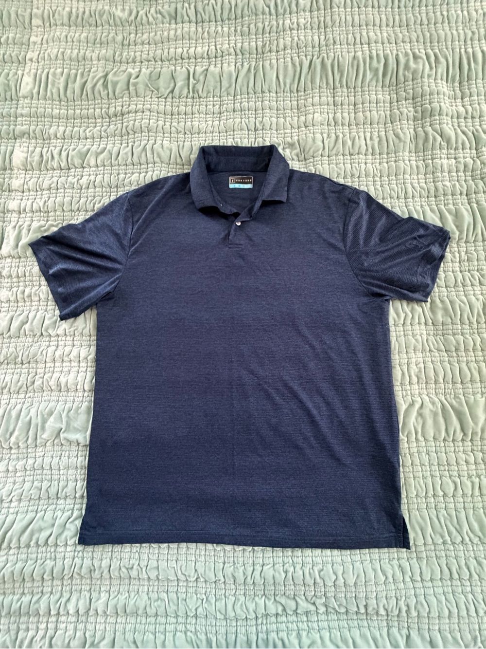ProTour Men's Navy Heather Short-Sleeve Polo-Large